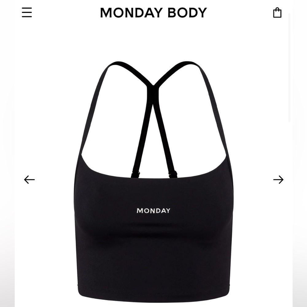 Monday Swimwear Black Sports Bralette Crop Top
